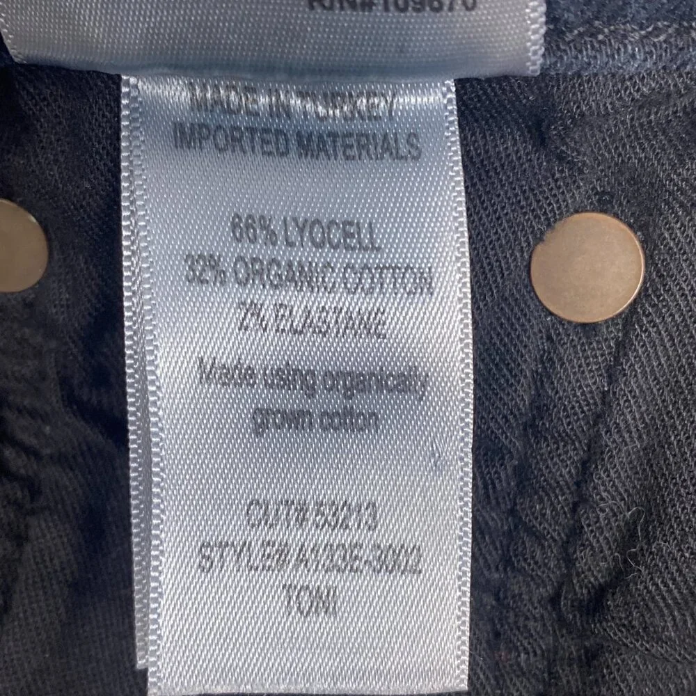 AGOLDE Jeans Womens 24 Black Toni Mid Rise Straight Organic Cotton Blend